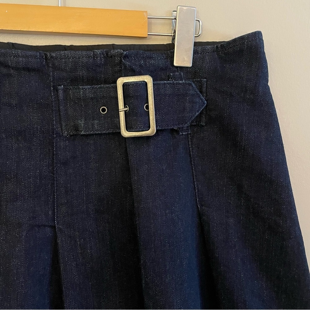 Joe Fresh Denim Pleated Mini Skirt with Buckle Detail – Size 14 NWOT - Picture 4 of 16